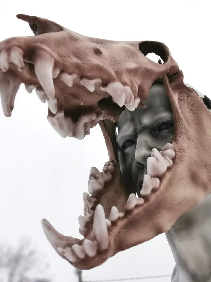 Wendigo big head Mask, Wendigo Mask Realistic face Mask, Horror Mask, resin skull mask, shamanic mask, pagan mask, ritual mask, creepy mask