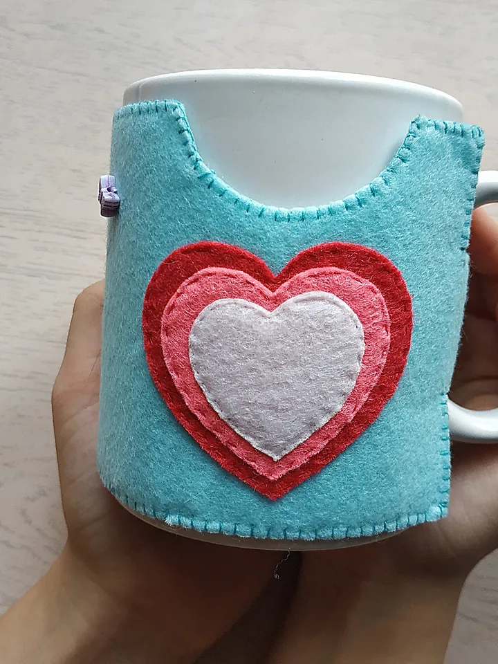 Felt pattern, Valentines day gift, Valentine day pattern, coffee cozy pattern, cup cozy pattern, felt sewing pattern, Felt teddy bear, Valentine felt décor, Valentine heart gift, Valentine ornament, gifts for her, gifts for him