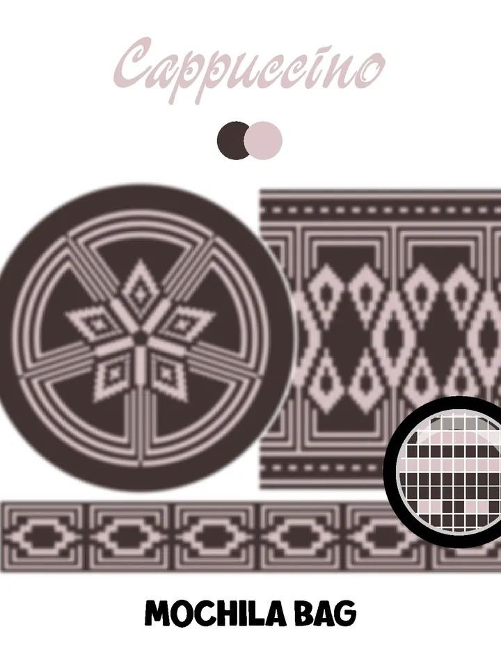 3 CROCHET PATTERNS / Tapestry crochet bag / wayuu mochila bag / SET CAPPUCCINO