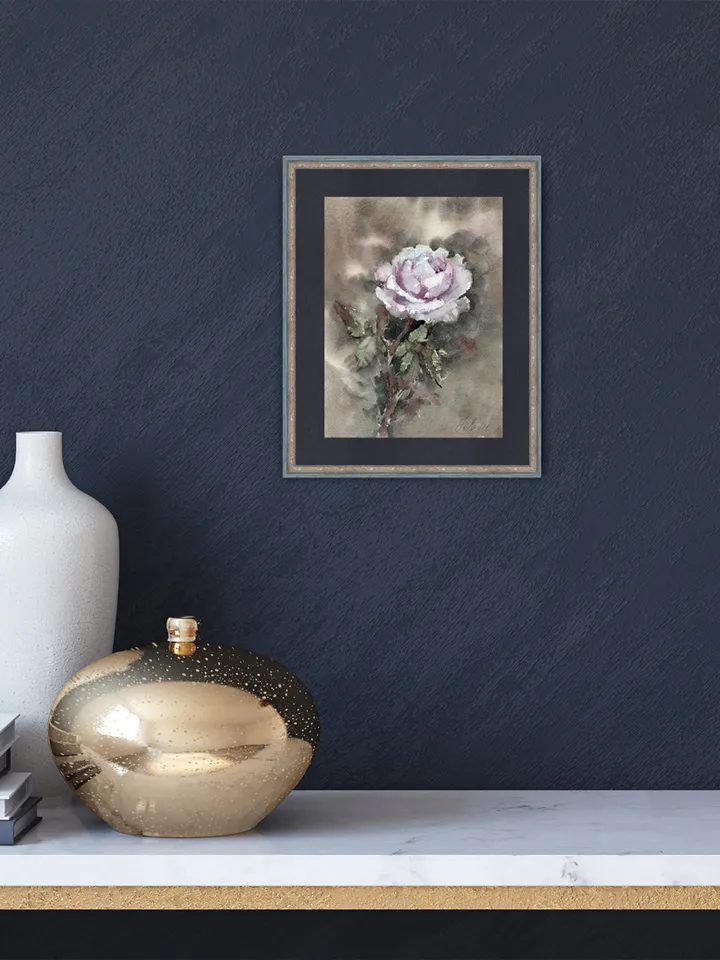 Original painting of rose Watercolor flowers by Yulia Evsyukova