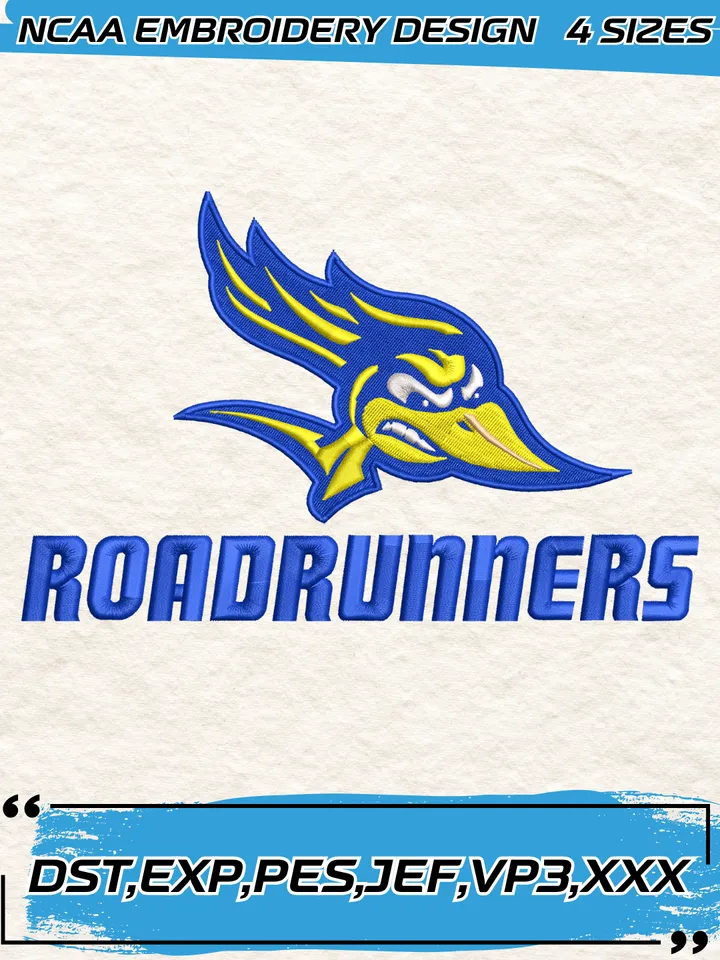 CSU Bakersfield Roadrunners Embroidery Designs,NCAA Logo Embroidery Design,Machine Embroidery Design File,4 Sizes, Digital Download