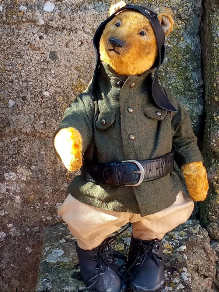 Cool teddy bear 23 cm, designer plush bear 9 inches