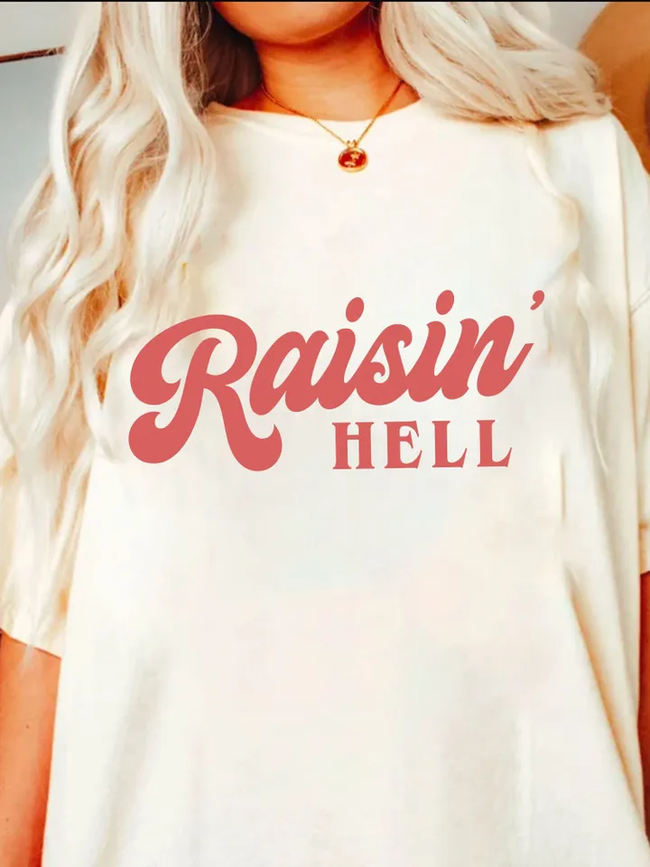 Raisin' Hell Svg Png, Funny & Humorous Southern Phrase and Saying Country Cowboy Retro Vintage T-Shirt Graphic Transparent PNG Digital