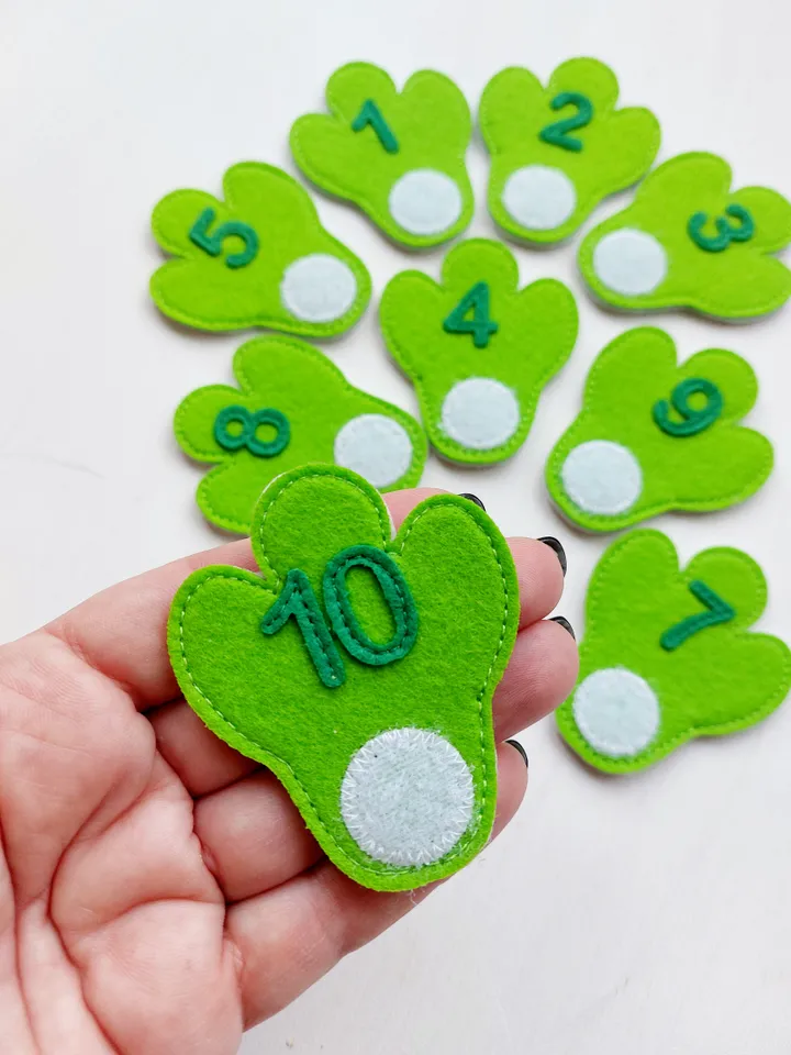 Felt didactic aid "Carrot counting"