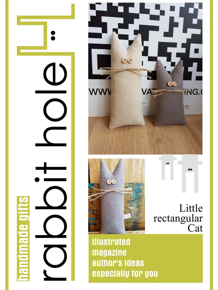 Cats sewing patterns pdf (2 size), set of 2 digital tutorials, rag dolls diy