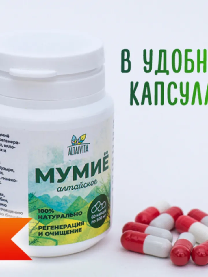 Altai mumie in capsules, 60 capsules of 500 mg each