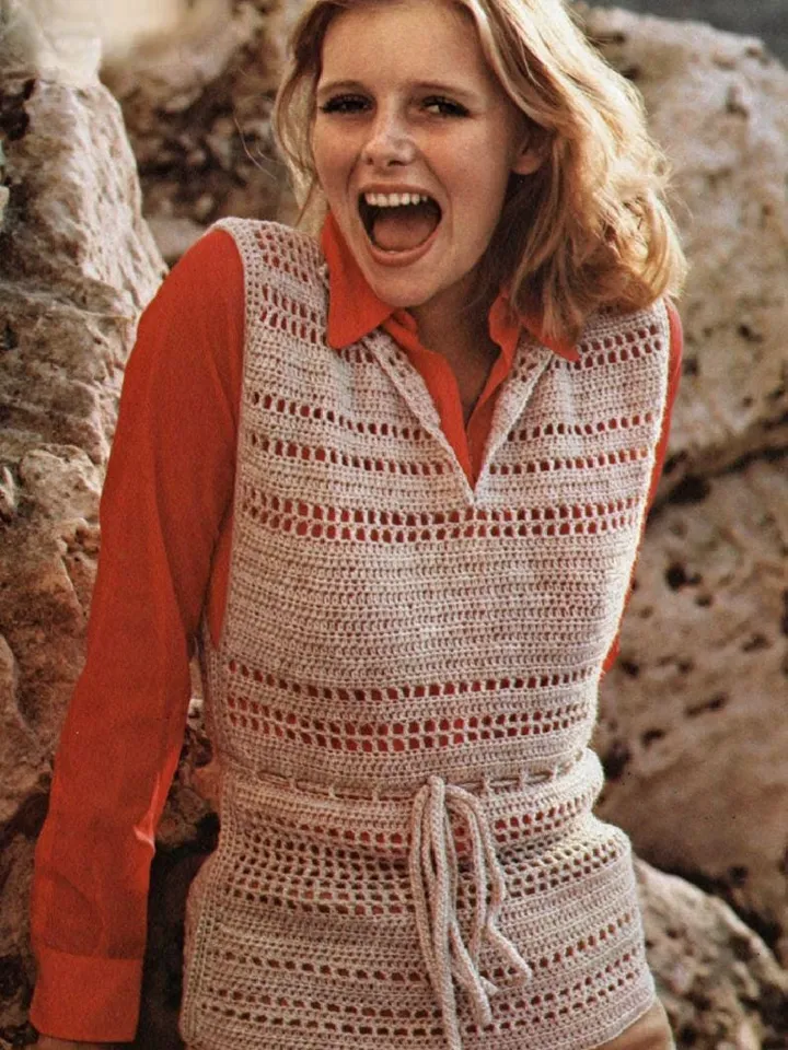 Vest easy crochet pattern, summer waistcoat crochet top easy crochet pattern pdf