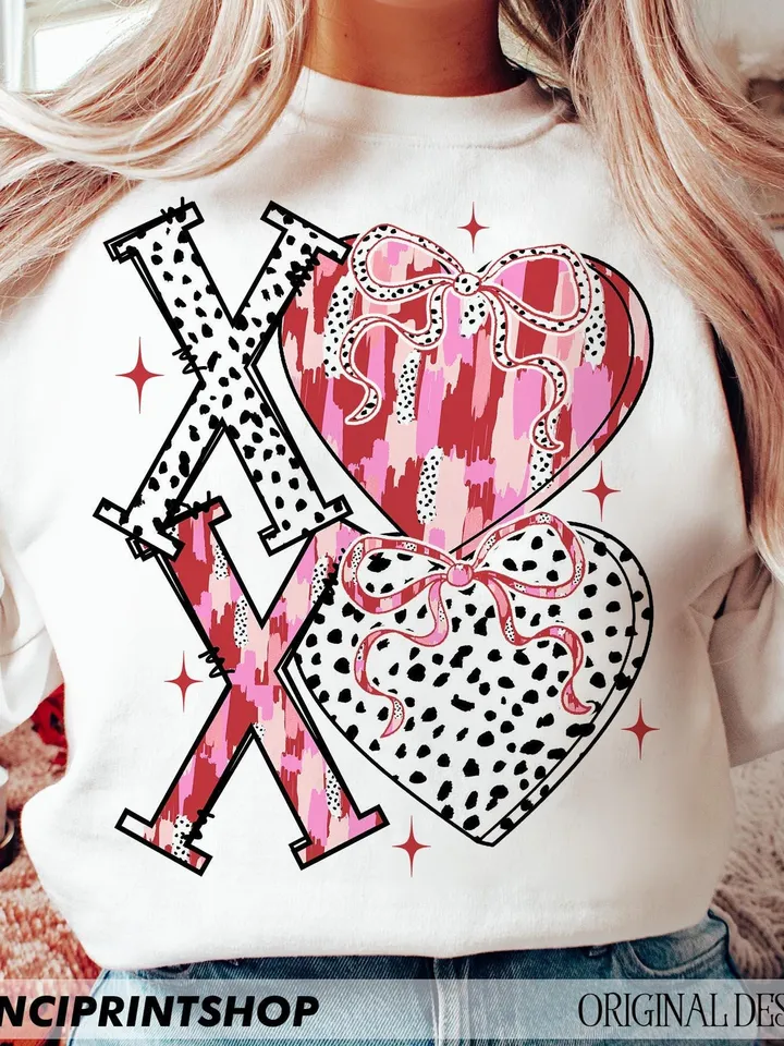 XOXO Valentine Day Heart Brushstroke png, Valentines png, Xoxo png, Valentines Coquette Bow png, Valentines Day png, Valentines Heart png