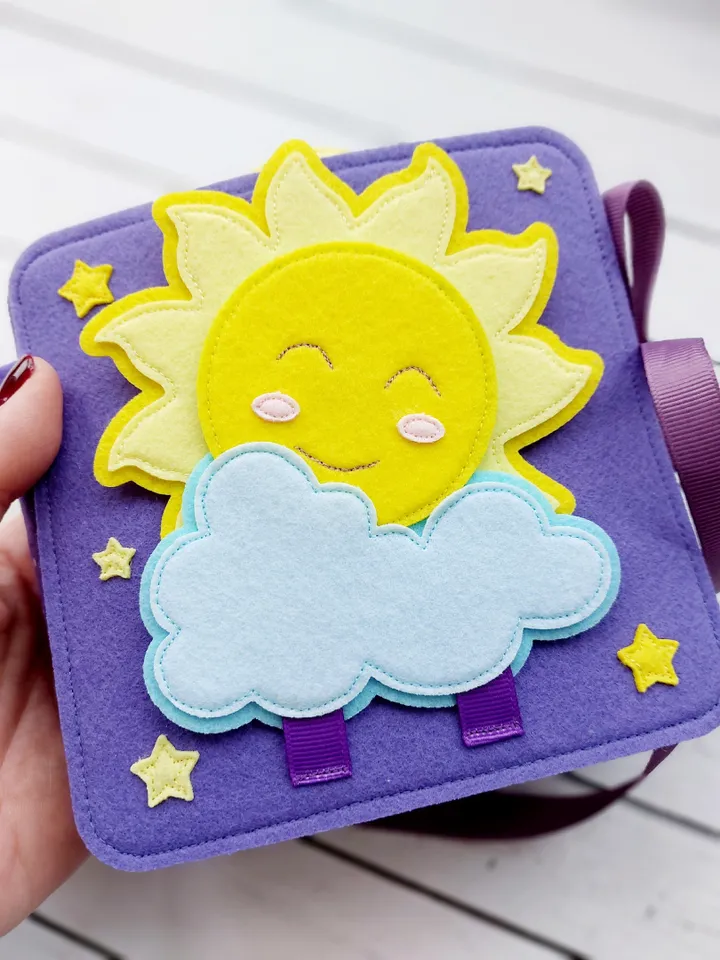 Educational Montessori mini book "SLEEP", the first tactile book for children