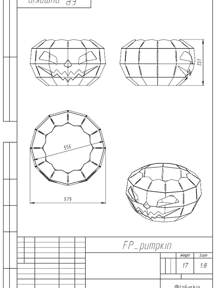 Welding Project Plans Drawings Fire Pit Halloween (DXF, PDF)