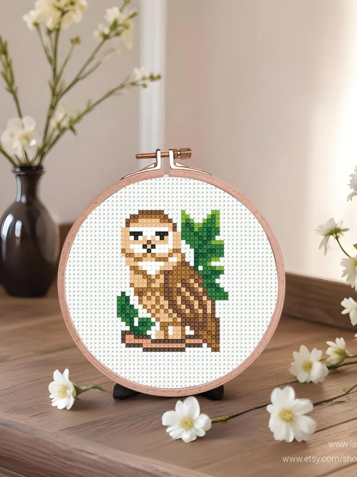 Bundle mini Birds 7 Cross stitch patterns, contemporary, Abstract, 3 inches, beginner, modern chart, gift DIY, embroidery, instant PDF