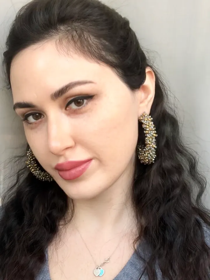 Wedding Glossy Crystal Embroidered Earrings