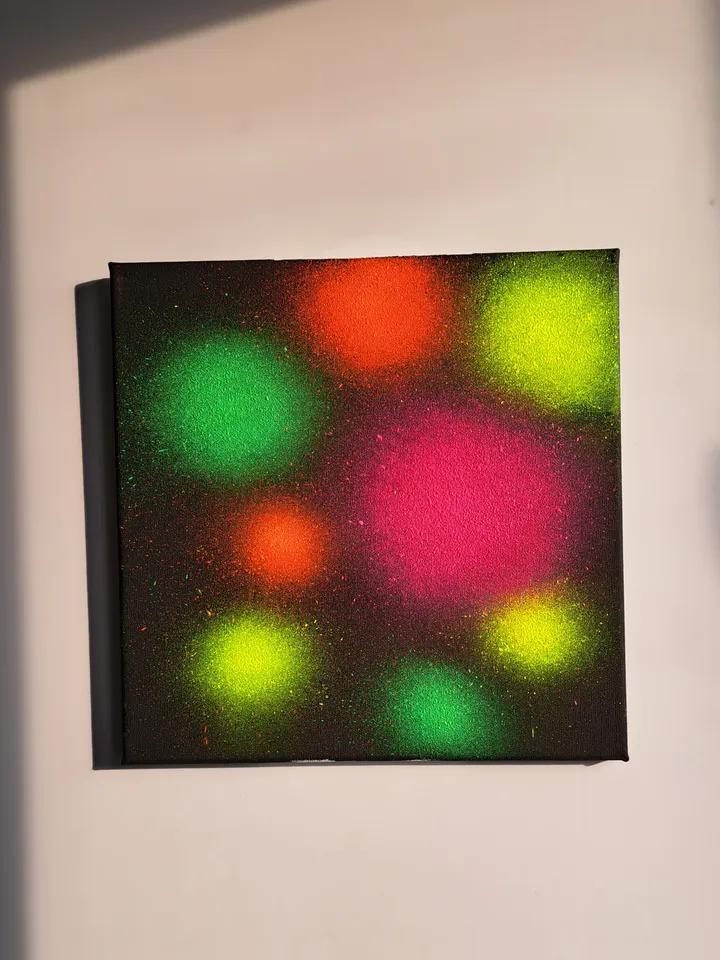 Fluorescent neon painting oil painting abstract modern art contemporary art on canvas