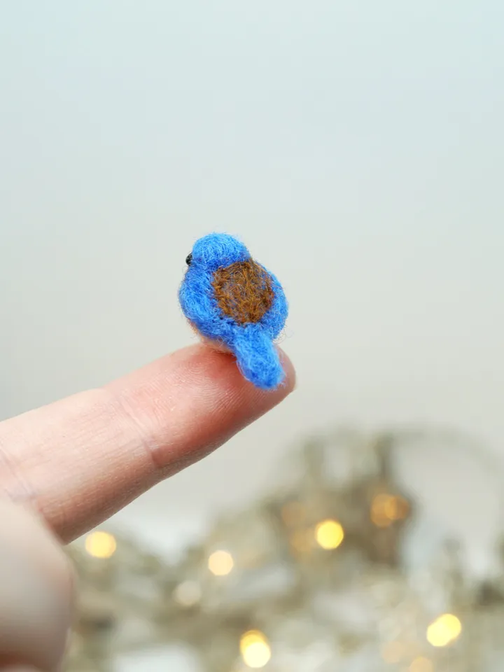 Tiny needle felted bluebird, miniature bird, made to order