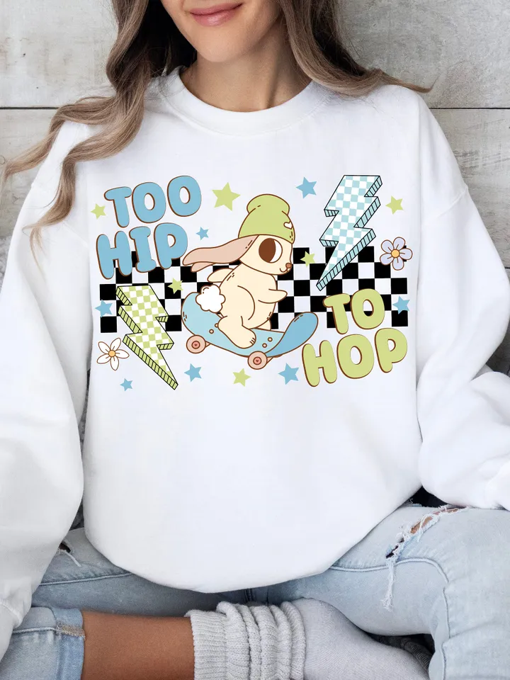 Too Hip to Hop PNG-Easter Sublimation Digital Design Download-little boy png, boy easter png, stars png, easter egg png, easter. bunny png