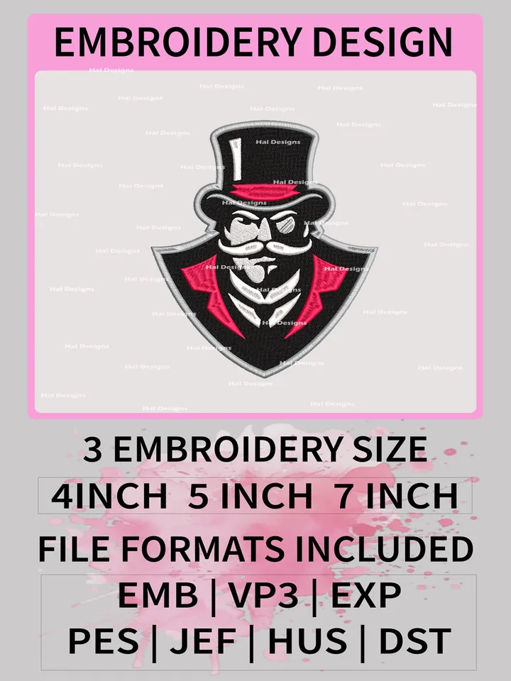NCAA Austin Peay Governors Embroidery File, 3 Sizes, 6 Formats, NCAA Machine Embroidery Design, NCAA Logo, NCAA Teams
