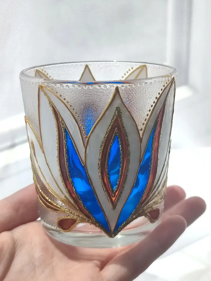 candlestick glass "Lotus in bloom"