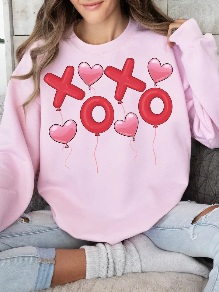 Xoxo Balloons PNG-Valentine's Day Sublimation Digital Design Download-hearts png, balloon hearts png, love png, cupid png, Trendy Vday png