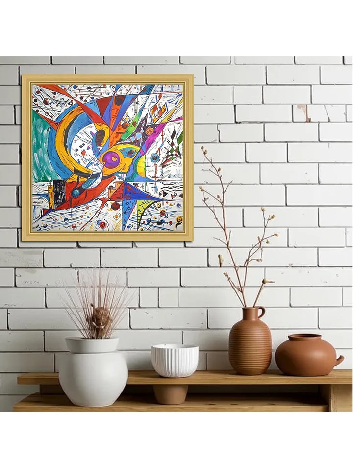 Kandinsky Style Painting Abstract Original Art Watercolor Painting 14 by 14 Above Sofa Art by TatianaArtShop