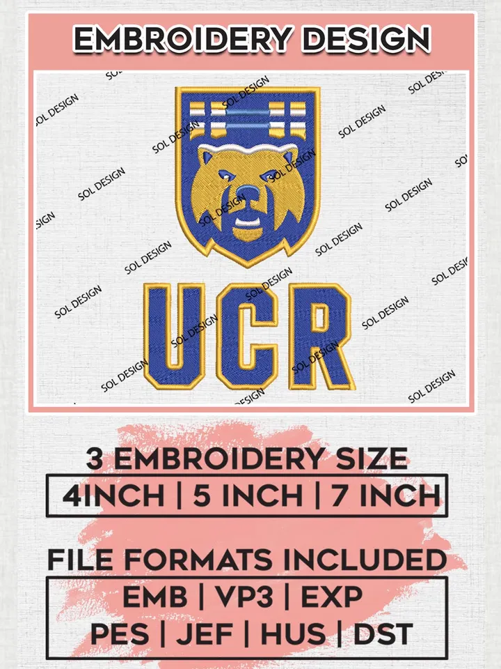 NCAA UCR Highlanders Team Logo Machine Embroidery Design, NCAA UC Riverside Highlanders Team Design Design files, NCAA Team Embroidery Designs, NCAA Machine Embroidery Designs, Digital Download