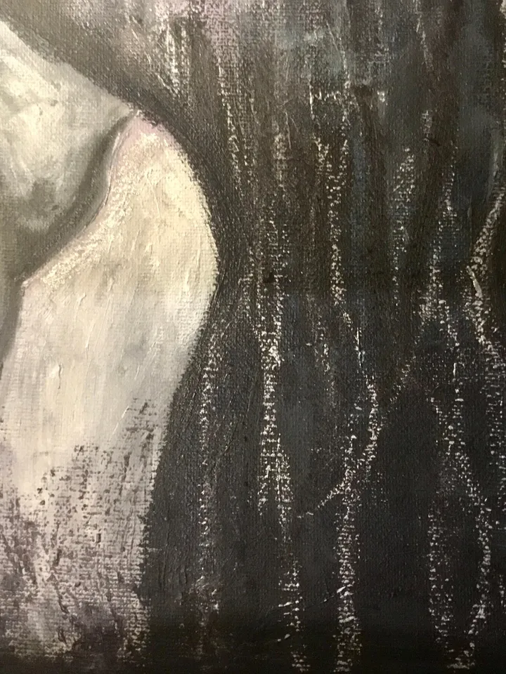 Luna,fantasy doll painting on canvas,original acrylic painting,fantasy woman painting,canvas wall art,one of a kind artwork.