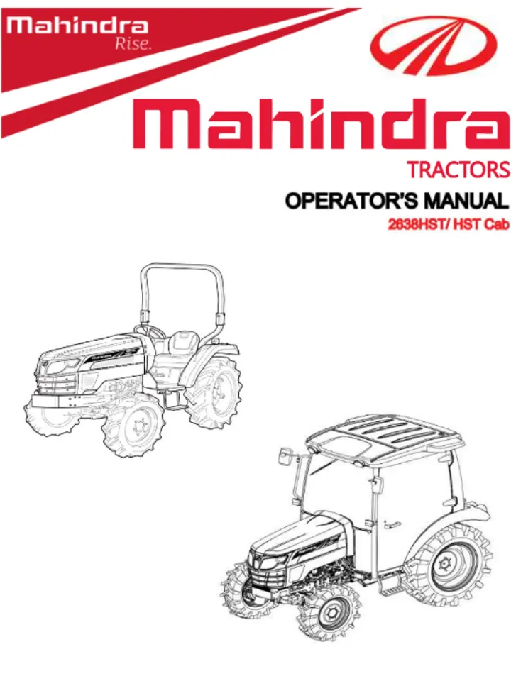 MAHINDRA 2638HST TRACTOR MANUAL OPERATORS