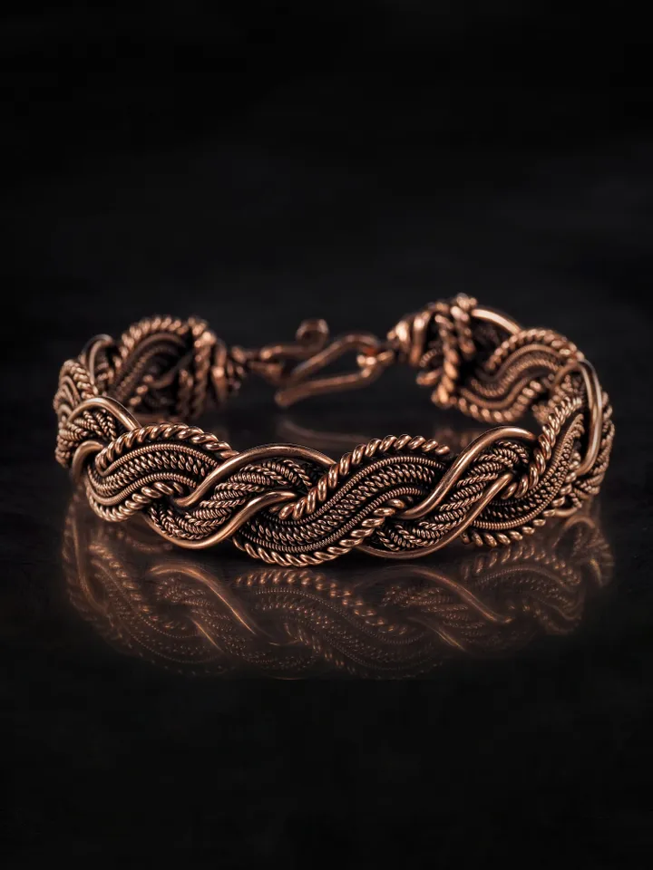 Copper wire wrapped bracelet for woman 7th Anniversary gift Small size bracelet