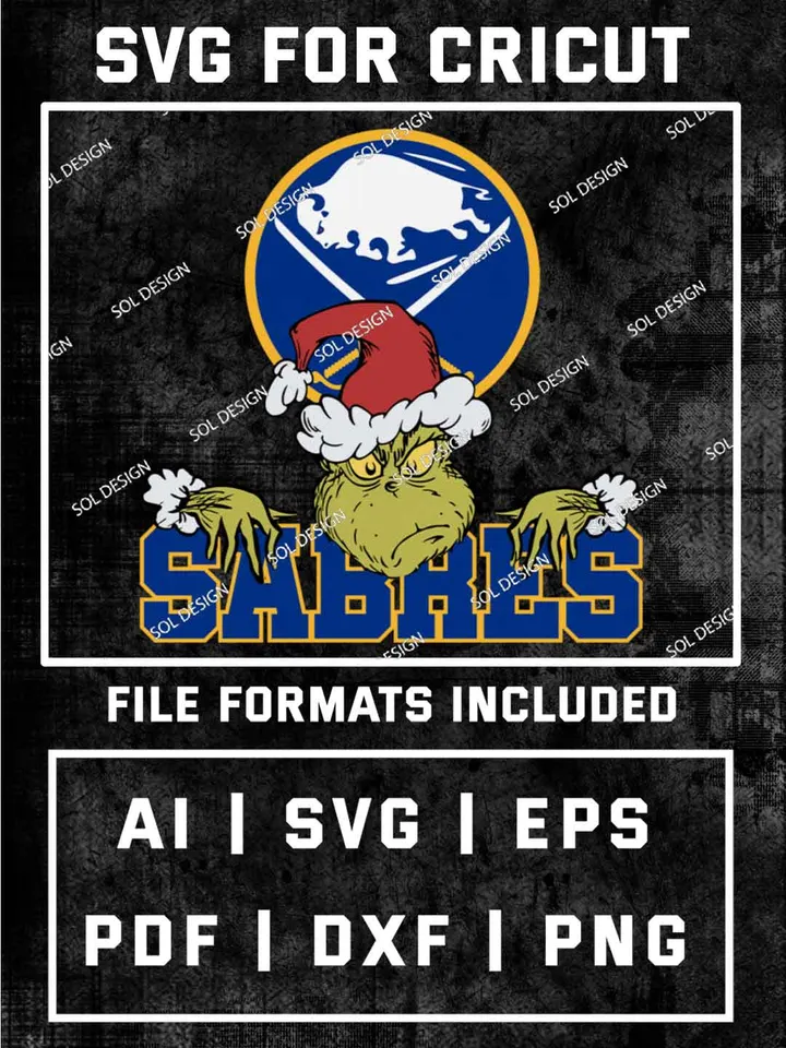 Grinch Buffalo Sabres SVG, NHL Logo SVG Design, NHL Buffalo Sabres SVG, NHL Sabres Cricut, Christmas Svg, Grinch svg, Digital Download