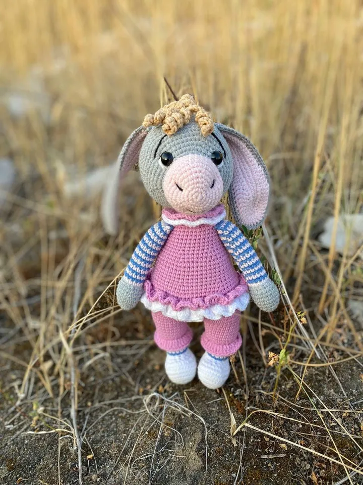 PDF donkey crochet pattern, crochet donkey, donkey pattern, crochet pattern, amigurumi donkey, cute donkey toy, amigurumi donkey pattern