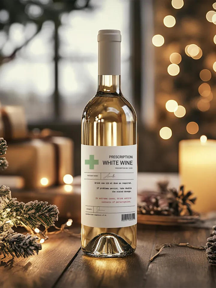 Prescription Wine Label Personalized white, red, rose wine sticker; Editable & Printable fun novelty gift Birthday, Christmas, gift for her
