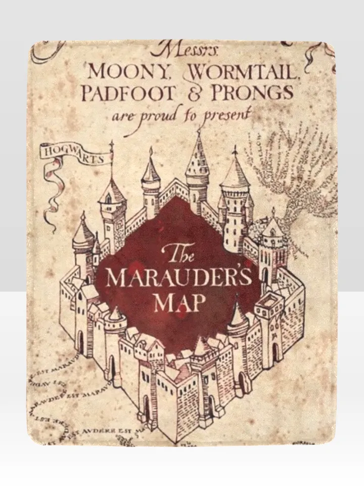Marauders Map Harry Potter Blanket Lightweight Soft Microfiber Fleece