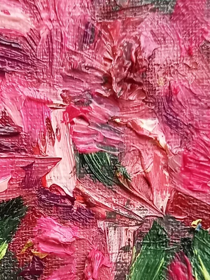 Oil original painting Flowers in a vase 10x15 cm