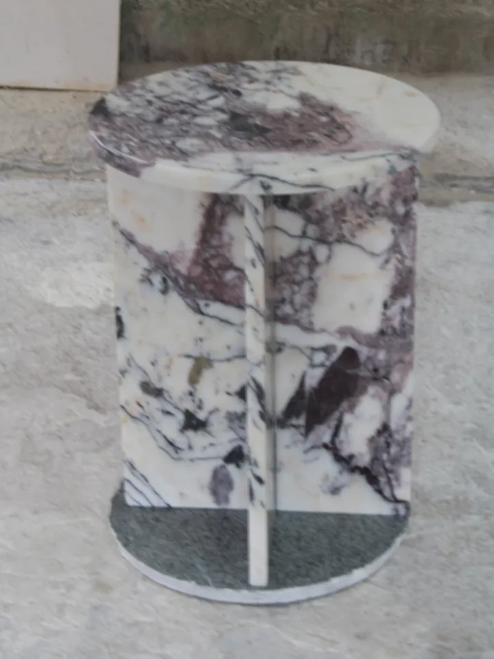 Aegean marble ( lilac) end table,side table handmade