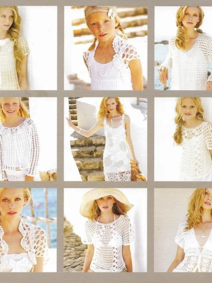 Crochet pattern dress, crochet pattern tunic, lace dress crochet, motif dress crochet pdf 11*patterns women and girls