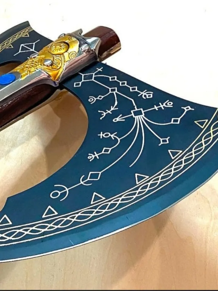 Handmade Kratos Axe, Leviathan Axe, God of War, Viking Axe, Cosplay Axe, Cosplay Armor, Cosplay Scandinavian, Prop, Replica, Kratos, Costume LARP Axe πͺβοΈπ‘οΈ #cosplay #godofwar #viking #larp #props #replica