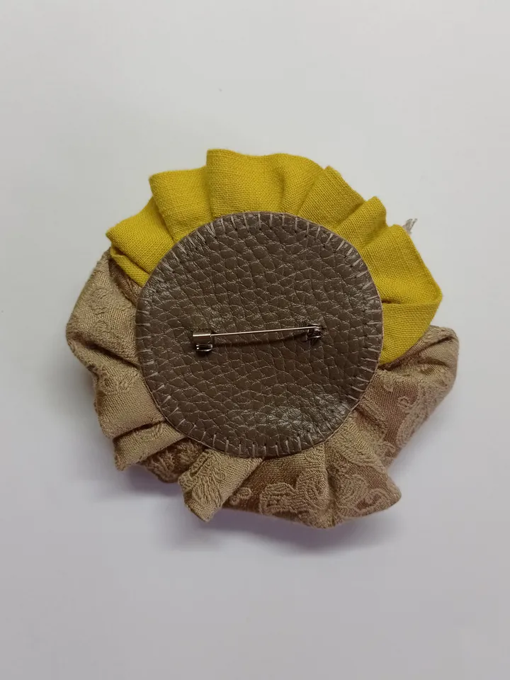 Floral Textile Brooch Pin Handmade