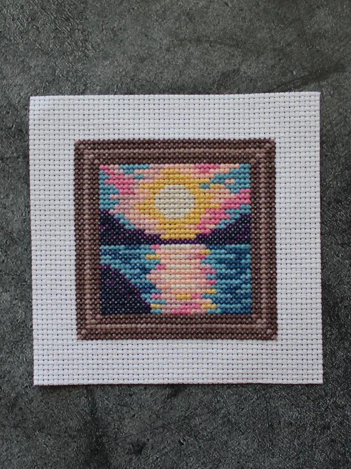 Cross stitch pattern Seascape, small cross stitch pattern PDF, tiny cross stitch chart, cross stitch pattern Miniature