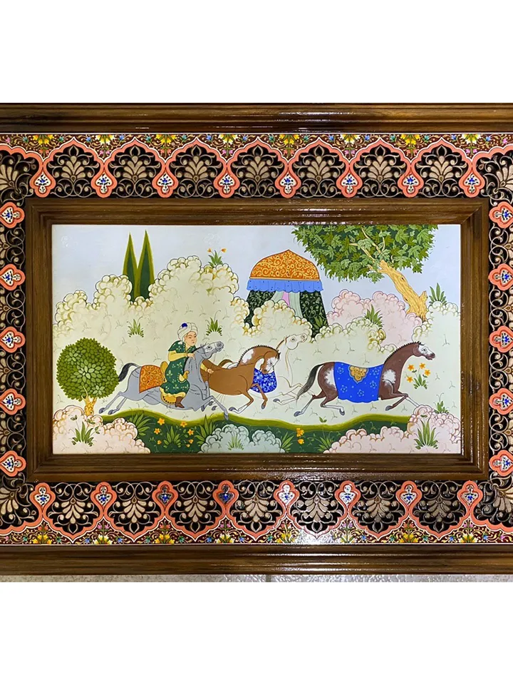 a handcrafted product made of wood and with miniature painting