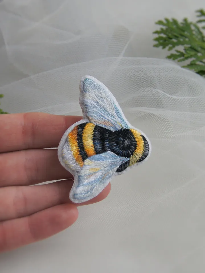 Embroidered Bumblebee Brooch