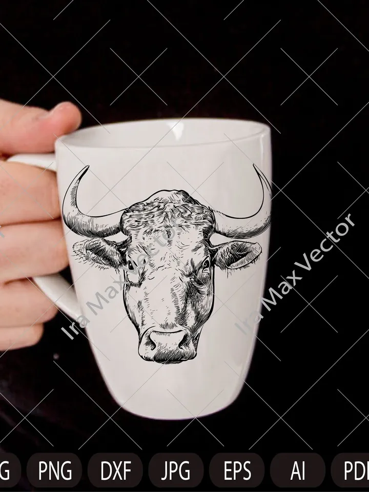 Bull Svg, Bull head svg, Bull svg, Rodeo svg, Bull face svg, Bull clipart, Cowboy bull svg, cow svg, Cow head svg, Cow face, Angry bull svg