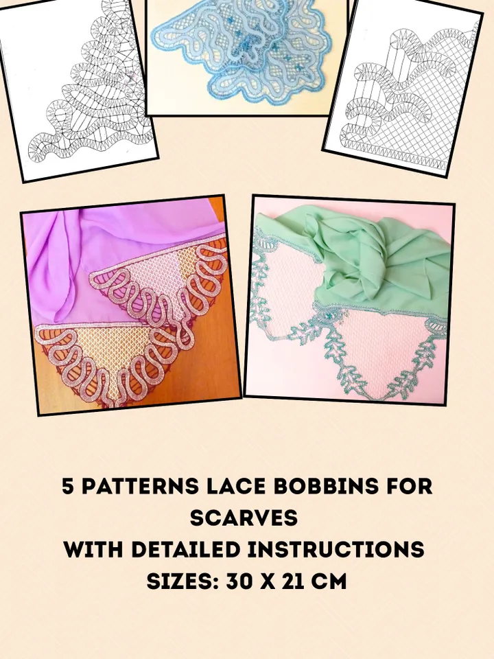 Download Collection Lace Patterns. Lace bobbin Scarves Wolf Tie.