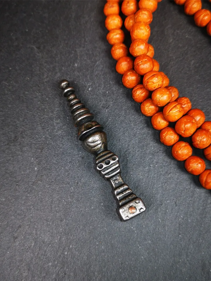 Gandhanra Handmade Tibetan Buddhist Tower Amulet,Stupa,Pagoda Pendant,Made of Cold Iron,2.56 inches