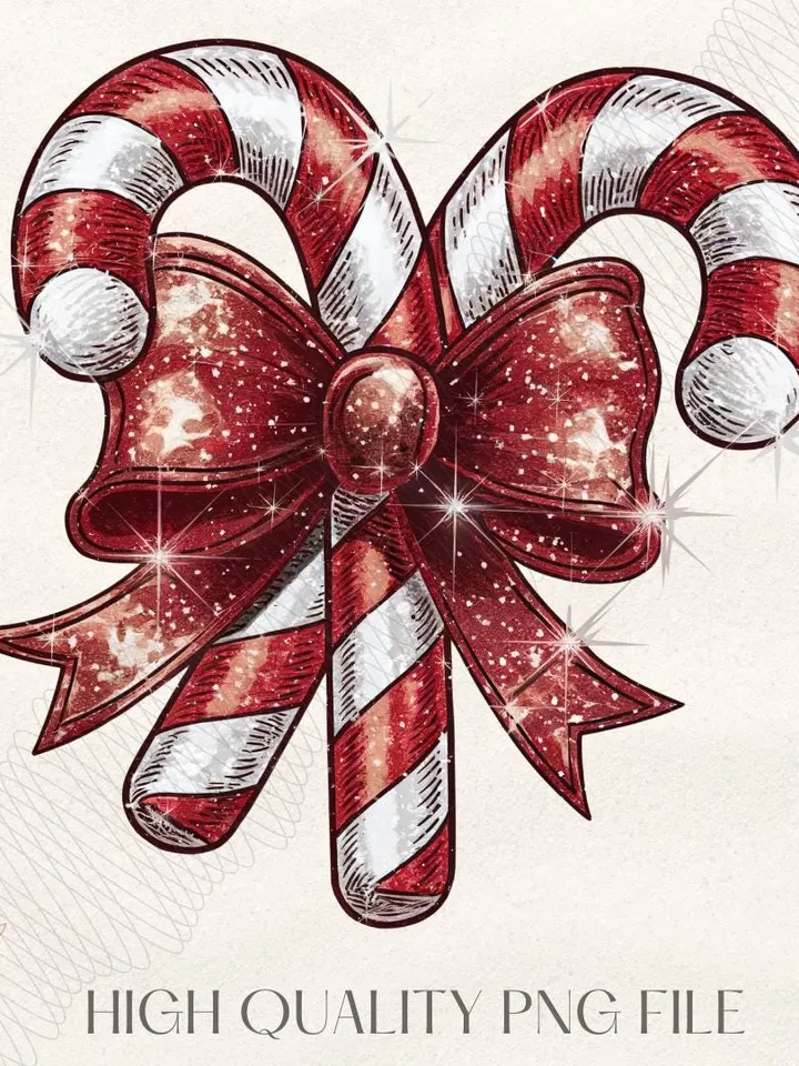 Candy Cane png Christmas png Glitter Christmas png Coquette Holiday png Merry Christmas png Retro Christmas png Merry xmas png Disco png