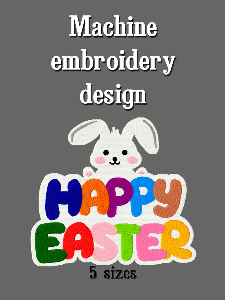 Happy easter embroidery design. Holiday embroidery designs. Embroidery designs trendy. Digital download