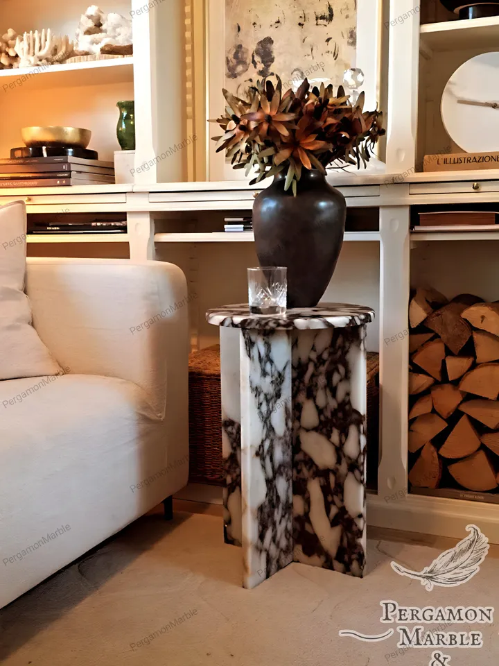 Calacatta viola side table mini model,nightstand, handmade free shipping
