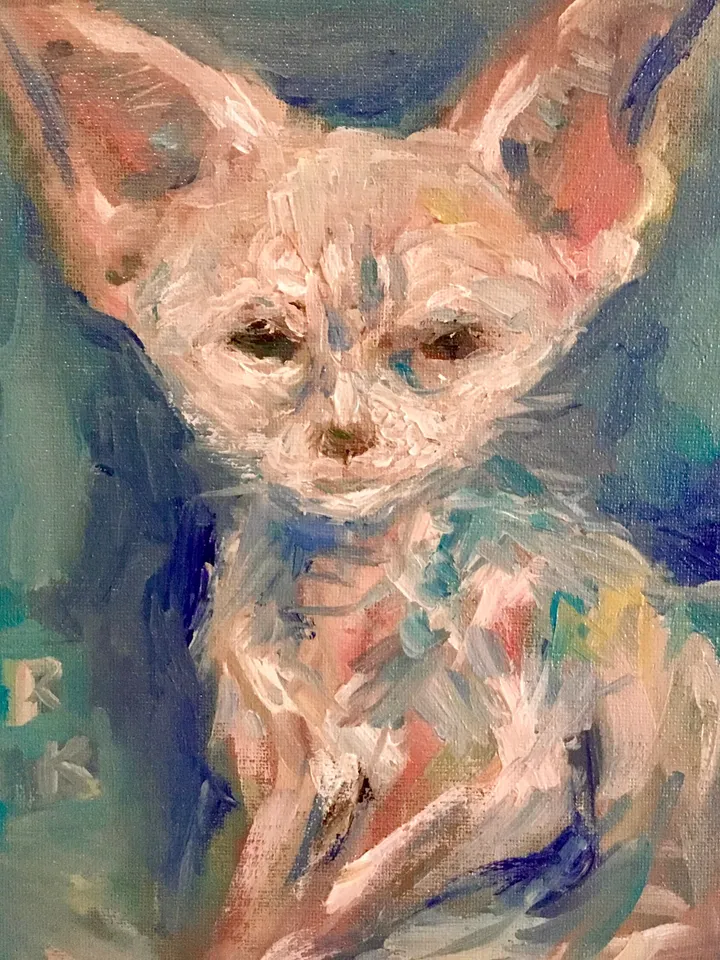 Fennec fox original oil painting on canvas,animals paintings,unstretched canvas,unique handmade gift for animal lovers,wall decor.