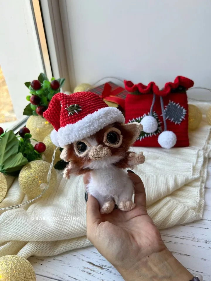 PDF Crochet Christmas Gizmo the Mogwai Pattern Gremlin Pattern Xmas Crochet Pattern, Amigurumi Xmas Christmas Bag Pattern Crochet Christmas