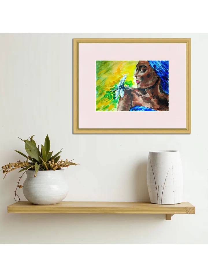 African Queen Painting Watercolor Original Art Black Woman Portrait Painting Female Artwork 8 by 11 Above Sofa Art by TatianaArtShop