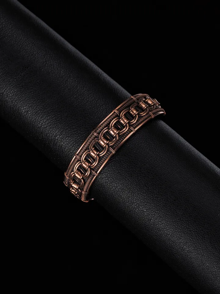 Woven copper wire bracelet Antique style handcrafted copper jewelry Unique gift