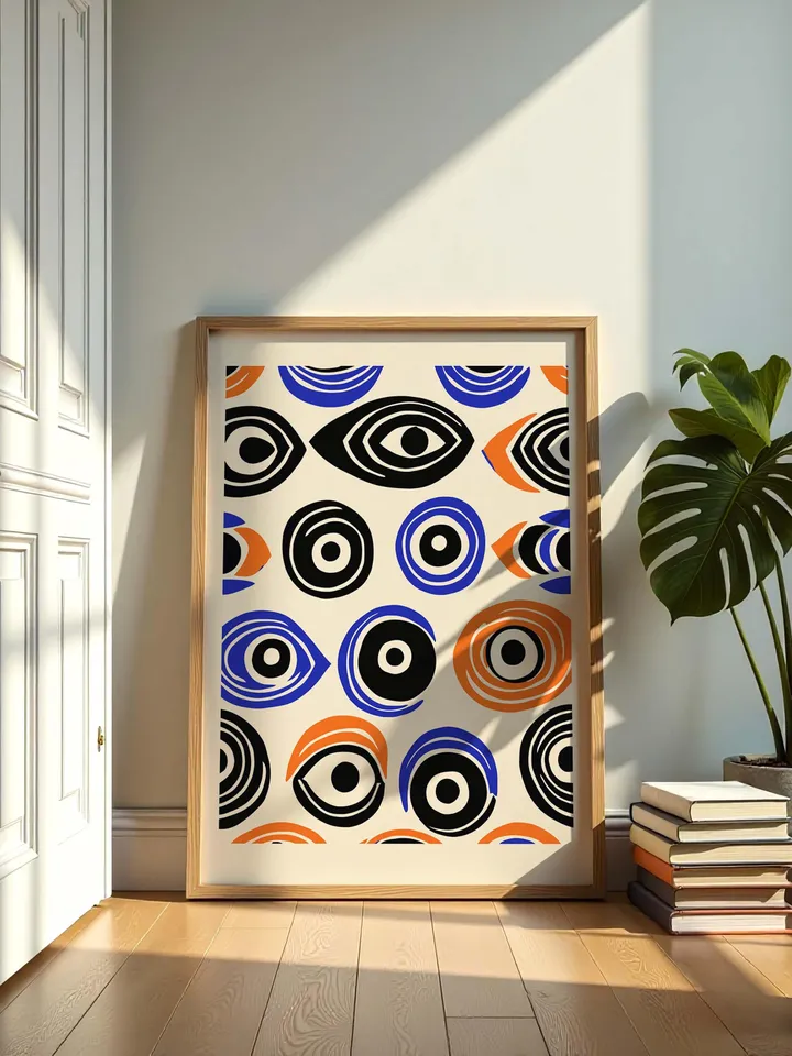 Minimalist Eye Wall Art, Abstract Eye Poster, Colorful Modern Printable, Graphic Digital Art, crayz eyes poster, Instant digital Download